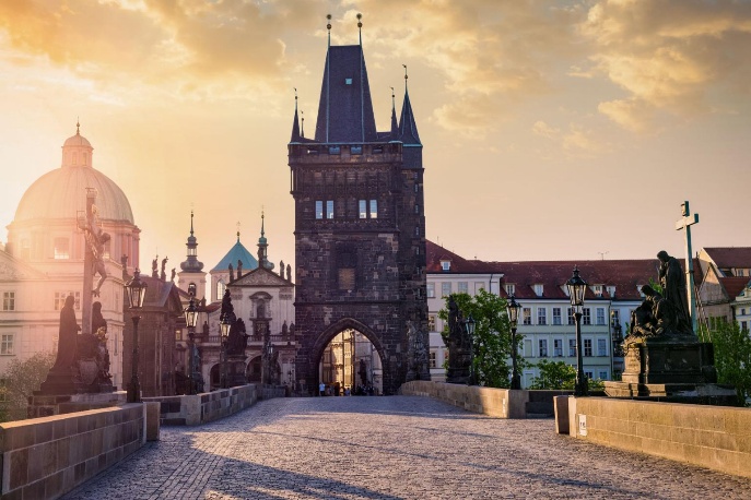 Charles Bridge at sunset